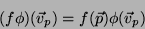 \begin{displaymath}
(f\phi)(\vec{v}_p)=f(\vec{p})\phi(\vec{v}_p)
\end{displaymath}