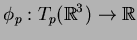 $\displaystyle \phi_p: T_p(\mathbb{R}^3)\rightarrow \mathbb{R}$